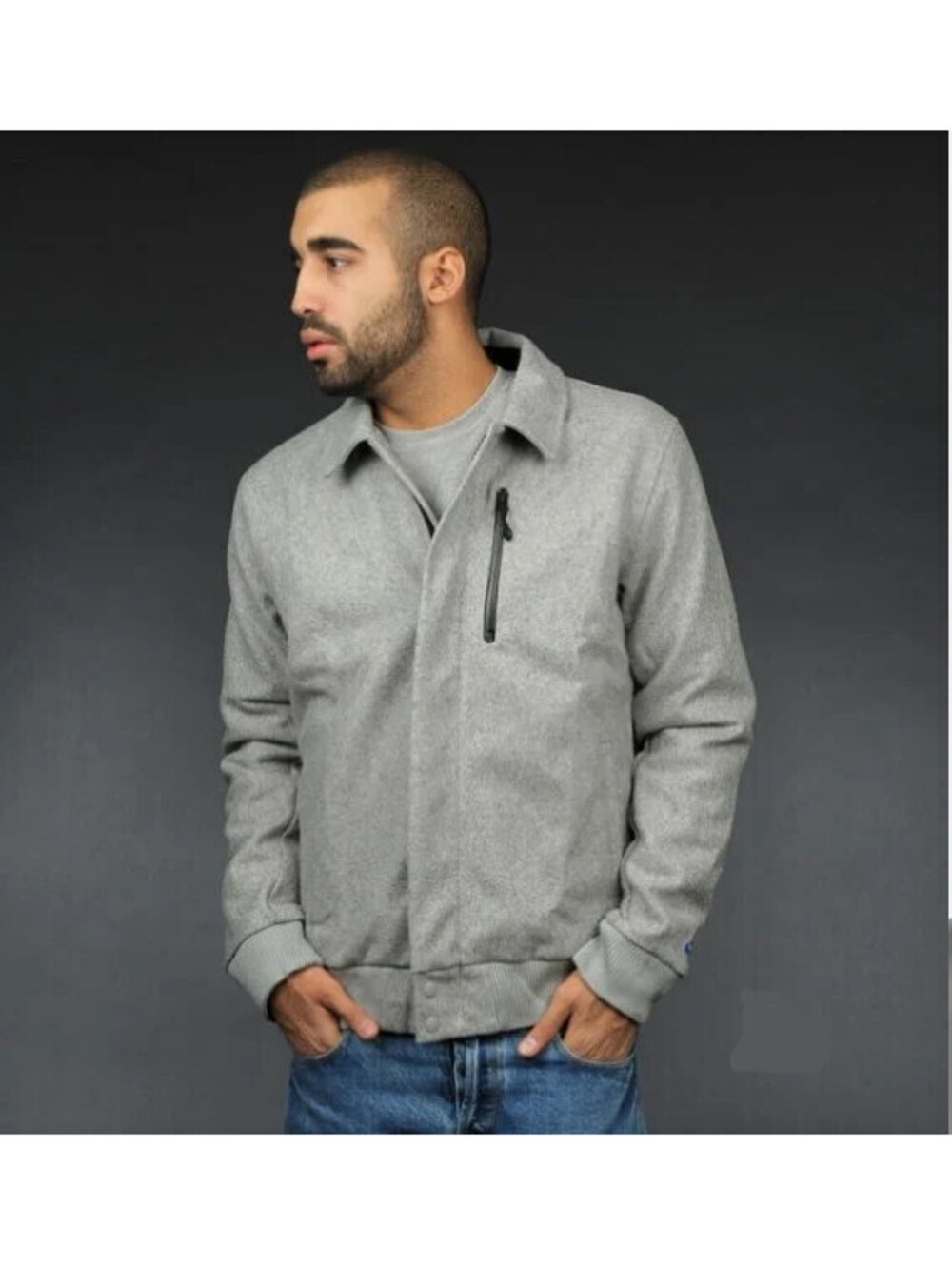 Nike Sportswear Coachstroyer Wool Blend Insulated Gray Coaches Jacket Mens Large